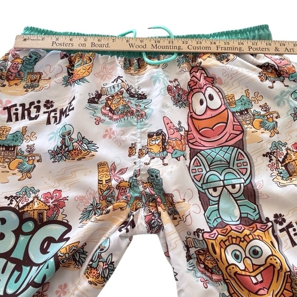 Sponge Bob Square Pants Swim Suit Trunks Shorts XL Big Kahjna Tiki Time Bar NEW! - Picture 14 of 15